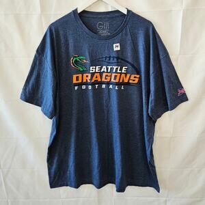 XFL Seattle Dragons GIII Sports Short Sleeve Blue Football Size 3XL